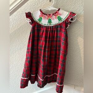 🎄 Girls Christmas Smocked Dress – Plaid Holiday Dress